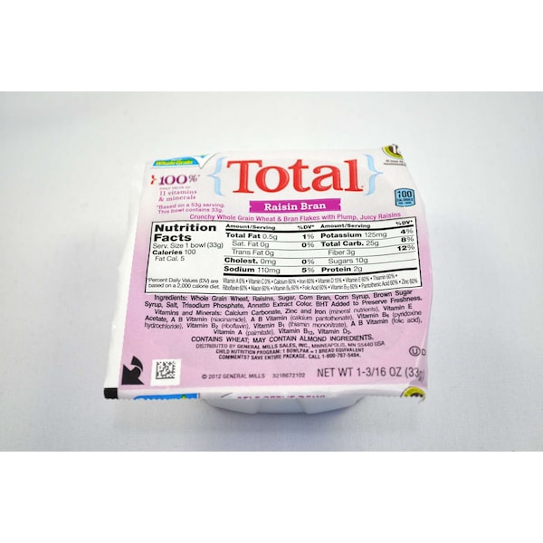 Total Cereal Raisin Bran Bowl Pak 1.19 Oz., PK96